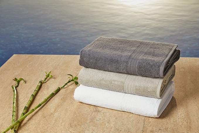 HOMELOVER 6 Piece Towel Set - 100% Organic Cotton, 2 Bath Towels, 2 Hand Towels, 2 Washcloths - 500 GSM, Hotel & Spa Quality, Soft, Quick Dry, Highly Absorbent Bathroom Essentials (Space Gray)