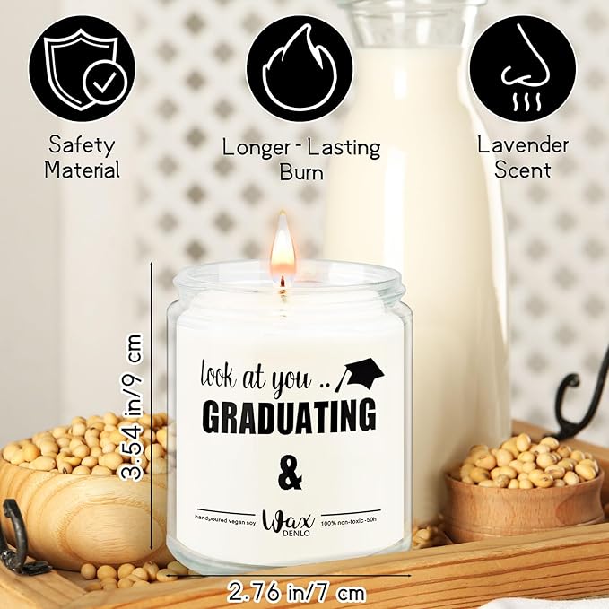 Graduation Gifts for Her Him Funny Graduation Candle Aromatherapy Soy Candles Home Sweet Scented Candles for Class of 2025 High School College Bachelor Degree Gifts
