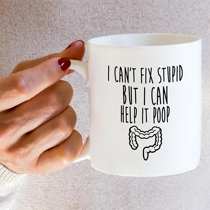 Retreez Funny Gastroenterologist Mug - 11 Oz Ceramic Coffee or Tea Cup - Intestines I Can Help It Poop Mug - Humorous Gift for Proctologist, Gastrointestinal Experts, GI Doctors - Appreciation Gift