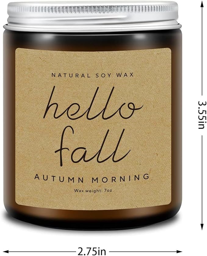 Lihome Fall Decorations for Home - Fall Candles, Fall Gifts for Women, Natural Soy Wax Autumn Morning Scented Candles