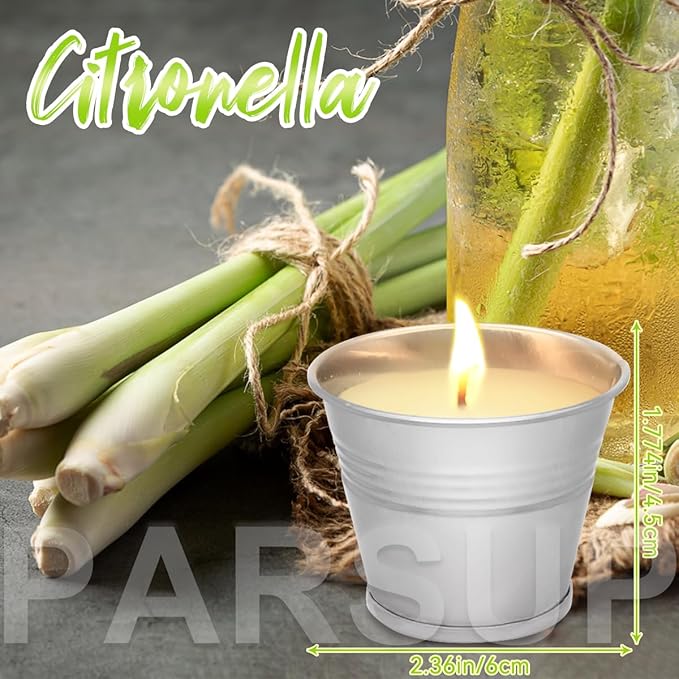 12 Pack Citronella Candles - Garden Citronella Scented Candles Outdoors, 120-180 Hours Burning, Natural Soy Wax, Portable Jar Candle Gift Sets for Home Patio Yard Indoors, Balcony, Camping