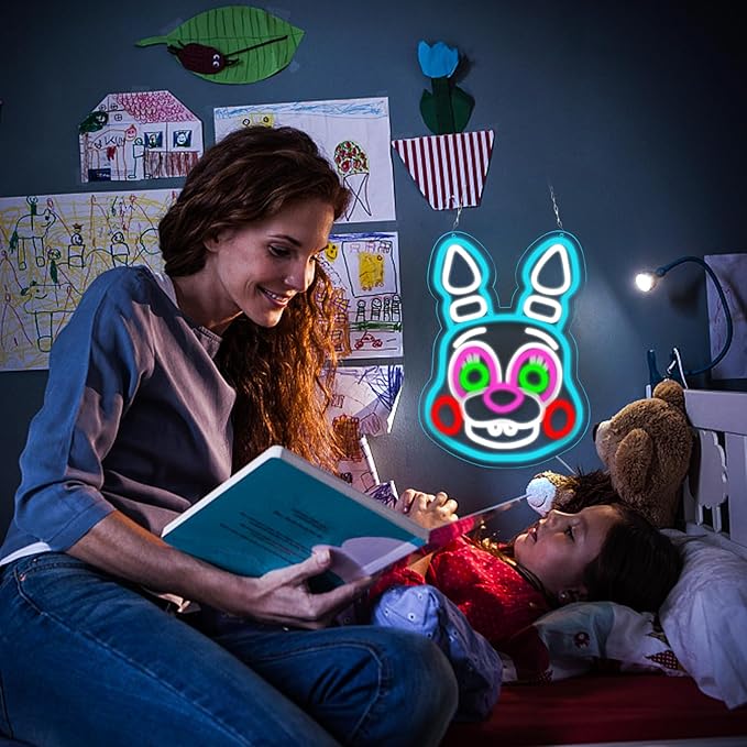 cartoon Neon Sign,Bonnie Neon Signs for Wall Decor,LED Neon Light for Bedroom、Game Room,birthday、Christmas Gifts