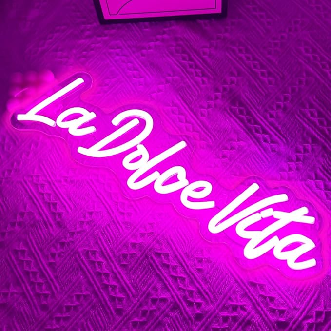 La Dolce Vita Neon Signs for Wall Decor Personalised Neon Lights Sign for Wedding Party Birthday Gift Neon Signs, Beautiful LED Neon Lights for Home Decor Girls Room