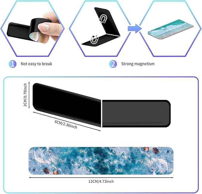 48 Pieces Magnetic Bookmarks Magnet Page Markers - Book Marks for Reading Women & Men with Storage Boxes - Cute Magnet Bookmark Clips for Reading Pleasure(Ocean)