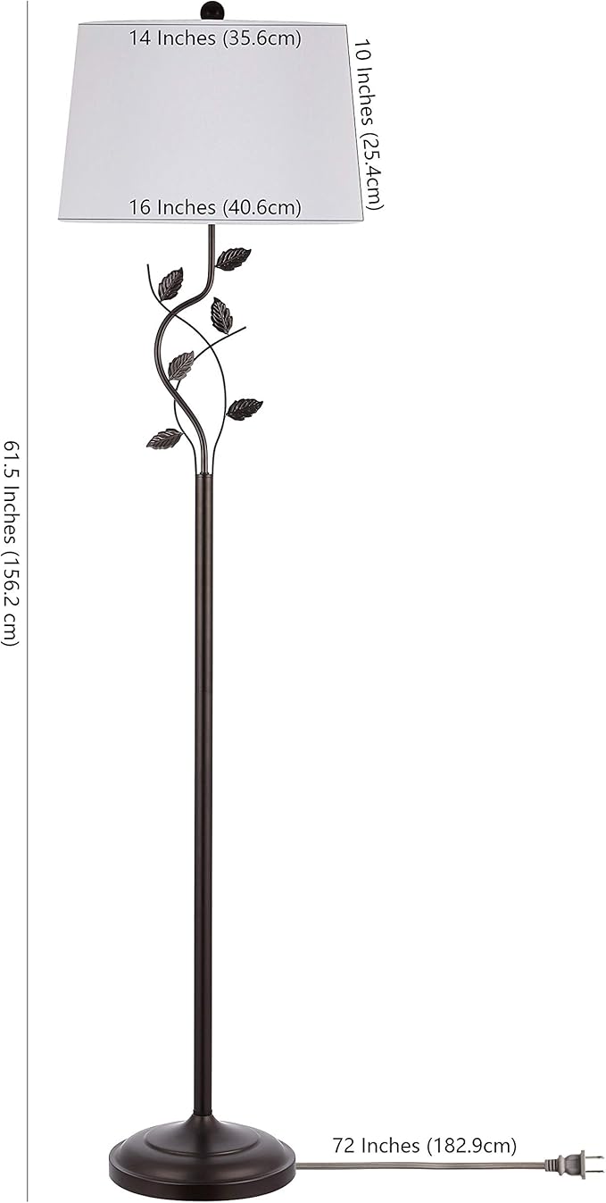 SAFAVIEH Lighting Collection Rudy 62-inch Black Iron Floor Lamp (LED Bulb Included) FLL4091A