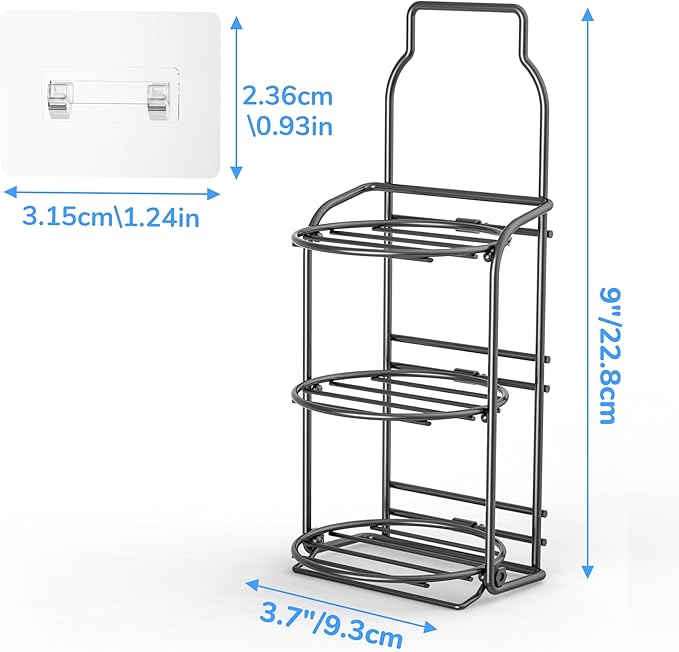 3-Tier Shower Soap Shampoo Bar Holder, Self Adhesive&Freestanding Draining Soap Caddy for Bathroom Wall Accesories, Apartment Essentials Decor…