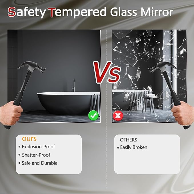 CULER Round White Bathroom 30 Inch Mirror,Circle Wall Modern Mirror for Bedroom,Hanging Vanity Tempered Glass Mirrors for Entryway or Living Room