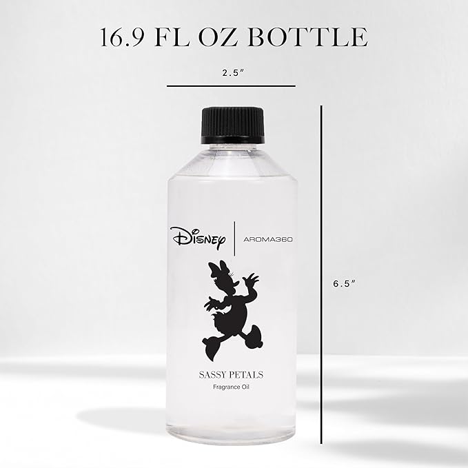 Aroma360 | Disney | Sassy Petals Fragrance Oil Blend | Daisy Duck | Luxury Aromatherapy Scent Diffuser Oil | Bergamot, Rose and Amber 16.9 fl oz, 500 mL