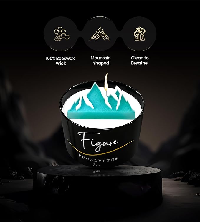 All Natural Aromatherapy Candle for Women & Men | Camping Candle | Repel Mosquitos | Beeswax & Organic Soy Wax Blend | Essential Oils | 100% Beeswax Wick | Premium Gift Box | Teal Mountain Eucalyptus