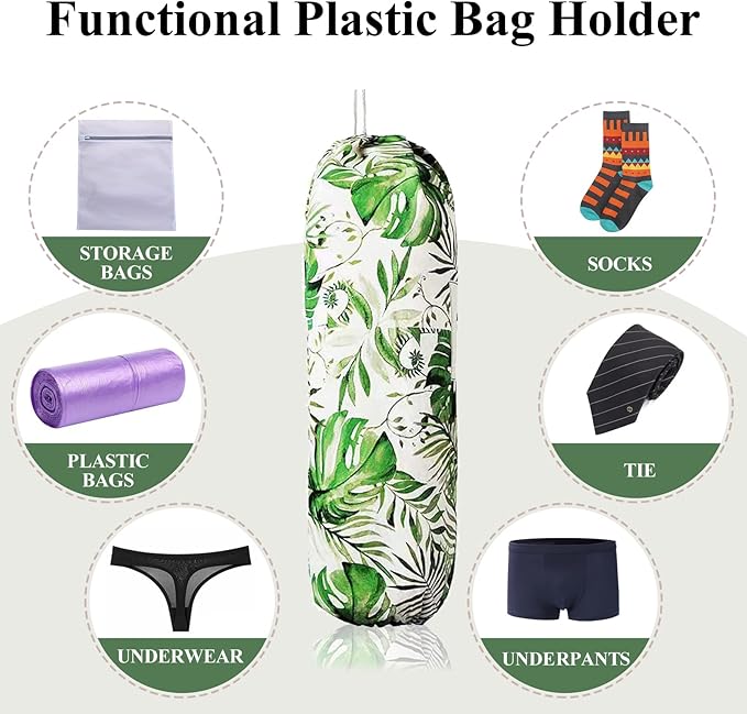 TOGETRUE Plastic Bag Holder, Wall Mount Plastic Bag Organizer Dispenser, Heavy Duty Grocery Bag Storage Holder for Home Kitchen Camper