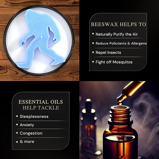 All Natural Aromatherapy Candle for Women & Men | Camping Candle | Repel Mosquitos | Beeswax & Organic Soy Wax Blend | Essential Oils | 100% Beeswax Wick | Premium Gift Box | Sasquatch Eucalyptus