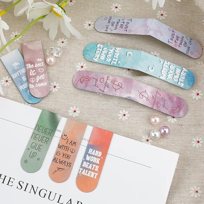 Magnetic 30PCS Cute Magnet Bookmark Clips for Women, Men, Kids & Teachers - Graduation Inspirational Bookmarks