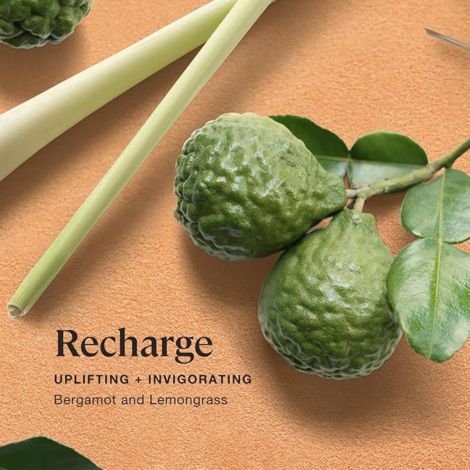 Sprig by Kohler Bergamot + Lemongrass Bath Bomb, Hypoallergenic, Made with Natural Botanicals & Premium Skincare Ingredients (Shea Butter, Coconut Oil, & Kaolin Clay) to Uplift and Energize - Recharge