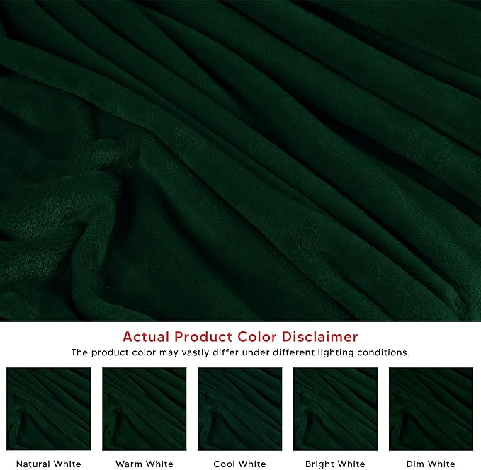 Utopia Bedding Forest Green Fleece Blanket Twin Size Lightweight Fuzzy Soft Anti-Static Microfiber Bed Blanket (90x66 Inch)
