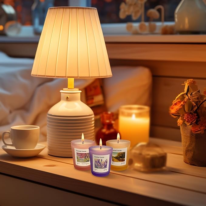 Scented Candles Gift Set of 6 Pack, Glass Jar Candles for 6 Scented, Long Lasting Soy Wax Aromatherapy Candle Set, Best Gifts with Gift Box for Every One