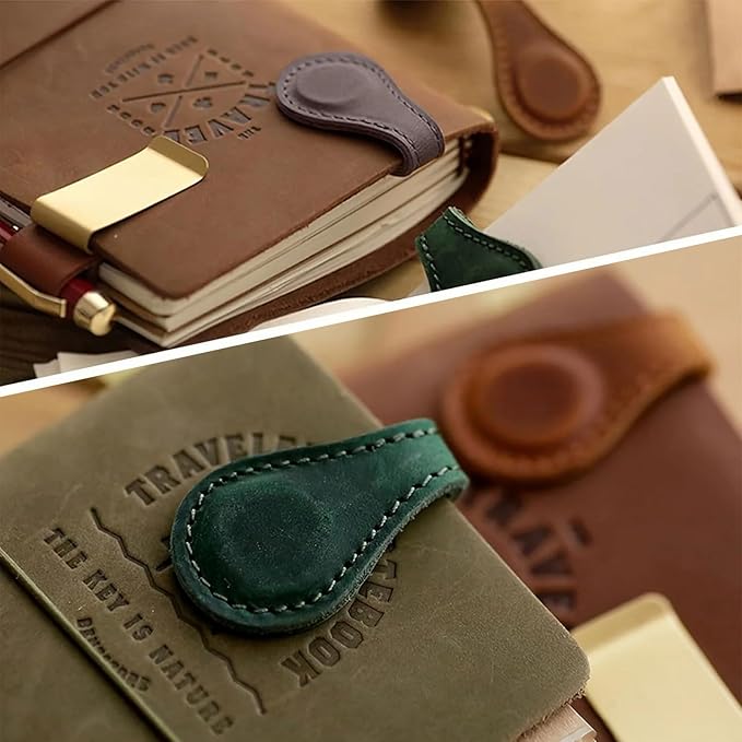 Personalized Leather Magnetic Bookmark With Double-Sided Page Markers, Clips and Buckles - Reading Supplies for Book Lovers (4 Pcs)