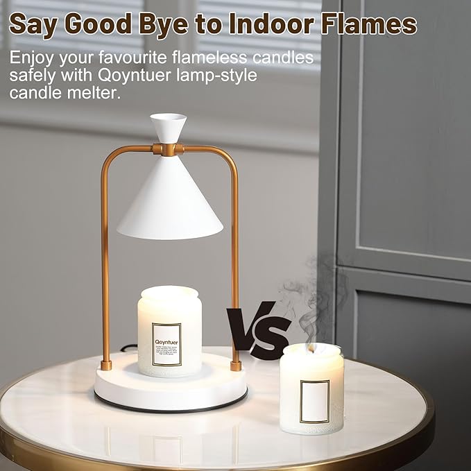 Candle Warmer Lamp with Timer Dimmer, Birthday Gifts for Women Mom, House Warming Gifts New Home Room Decor, Plug-in Operated Wax Melt Warmer for Scented Jar Candles with 2 Bulbs
