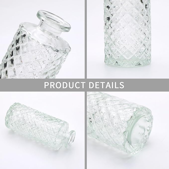 Brajttt Glass Bud Vase Set of 18,Small Glass Vintage Vases for Flowers,Clear Bud Vases in Bulk for Rustic Wedding Decor,Table Centerpieces,Decor Centerpiece for Bathroom