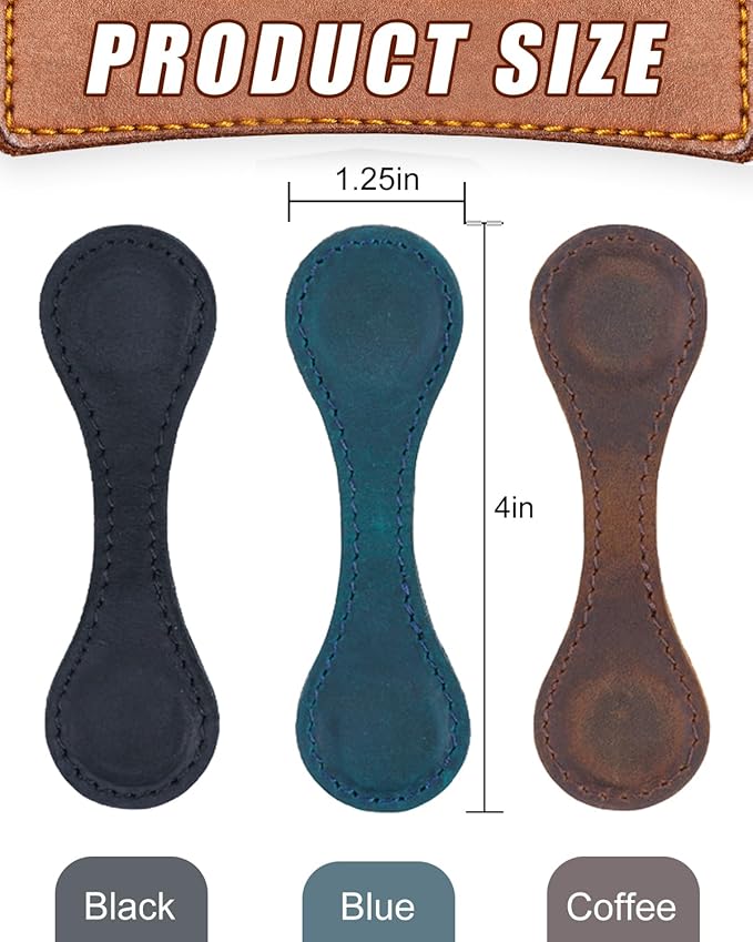 1Pcs Magnetic Leather Bookmark - Vintage Faux Double-Sided Magnetic Bookmark Page Clip for Women & Men, Book Accessories Compact Book Lover Gift for Readers, Travel & Office (Black)