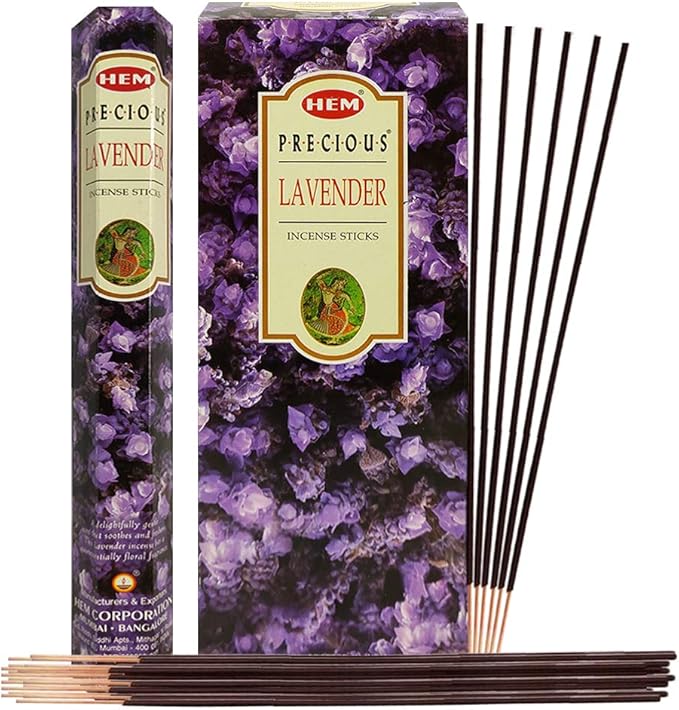 TRUMIRI Incense Stick Holder Bundle with Hem Precious Lavender 20g Incense Sticks - Pack of 6 (Approx 120 Sticks)