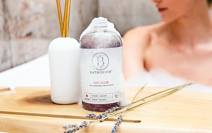 Bathorium BeCalm Bubble Elixir, Relaxing Bubble Bath with Bergamot, Earl Grey Tea & Lavender, Moisturizing & Soothing for Skin, Stress Relief and Relaxation, Approximately 10 Baths, 16.9 fl.oz
