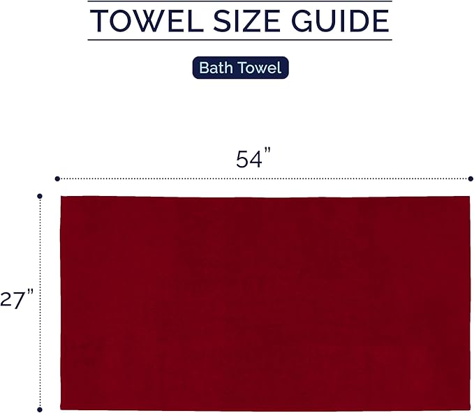 Elegant Comfort Premium Turkish Cotton 2 Pack Bath Towel Set - 27 x 54 inch, Luxurious Hotel Spa Quality 100% Turkish Cotton 2PC Bath Towel Set - Highly Absorbent - Soft Bathroom Towels, Burgundy