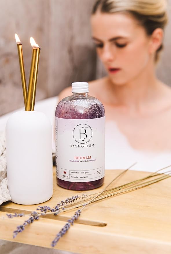 Bathorium BeCalm Bubble Elixir, Relaxing Bubble Bath with Bergamot, Earl Grey Tea & Lavender, Moisturizing & Soothing for Skin, Stress Relief and Relaxation, Approximately 10 Baths, 16.9 fl.oz