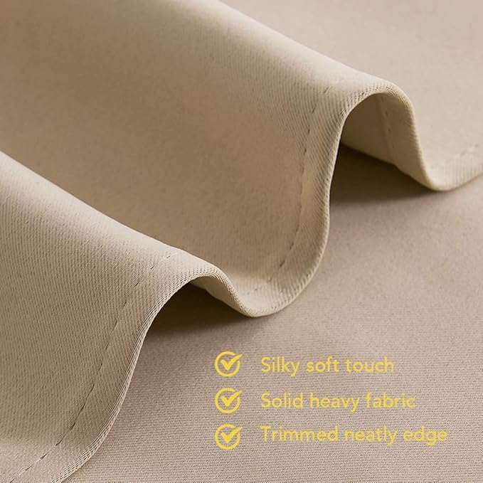 NICETOWN Room Darkening Window Curtain Panels, Thermal Insulated Grommet Room Darkening Curtains for Bedroom (Biscotti Beige, 2 Panels, W70 x L84 -inch)