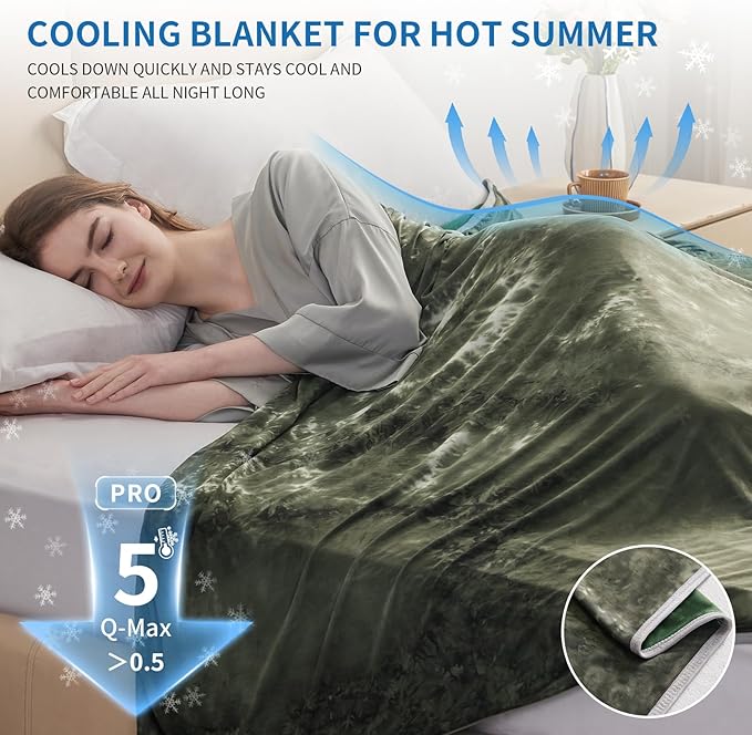 Guohaoi Cooling Blanket (90"x108"King Size) for HotSleepers,Decortive Tie Dye,Absorbs Heat to Keep Body Cool for Night Sweats,Arc-Chill Q-Max >0.5Cool Fiber,Keep Cool,All-Season.