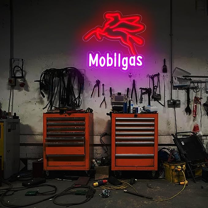 Gasoline Neon Sign for Gas Station Personalized Led Sign for Man Cve Neon Sign for Garage,Auto Repair Shop,Birthday Gift for Men,Size12.5 * 12.2inch(ZYLD085)