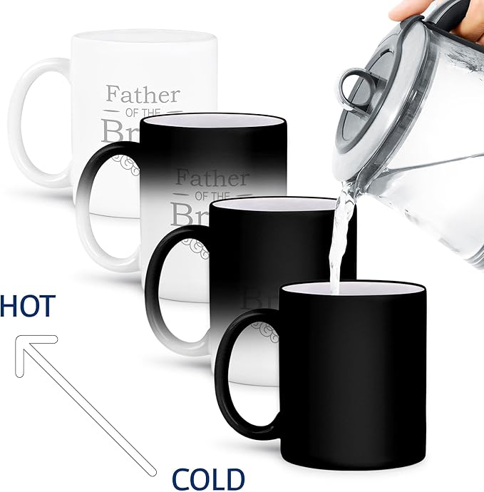 3drose Father of The Bride Silver Part of Marriage Set Grey Swirls, Magic Transforming Mug, 11-Oz