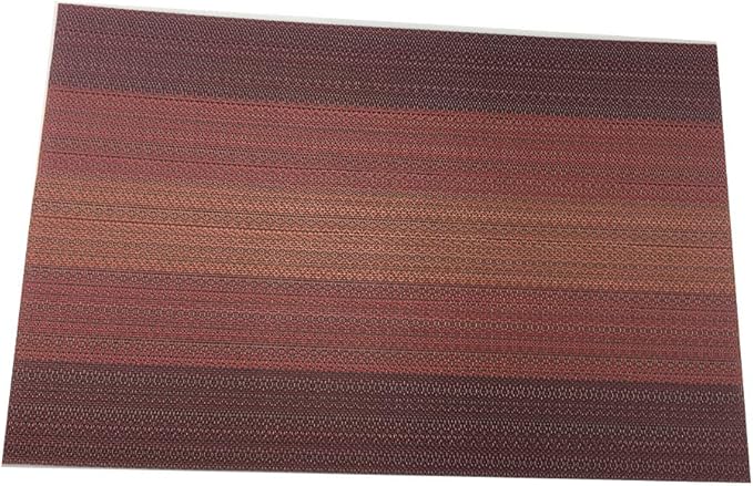 Exquisite Woven Vinyl Placemats for Dining Table Heat Resistant PVC Table Mats (Pack of 6, Red)