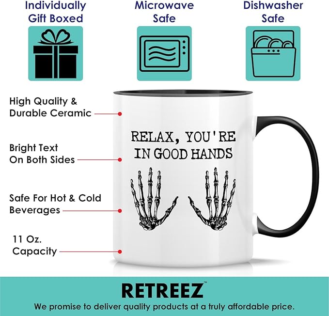 Retreez Funny Orthopedist Mug - 11 Oz Ceramic Coffee or Tea Cup - Humorous Sarcastic Gift for Orthopedic Surgeon, Orthopedic Specialist, Chiropractor - White Mug with Black Handle and Inner