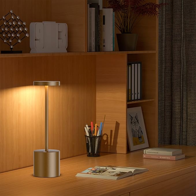 SAKRINGT 2 Pack Cordless Table Lamp Rechargeable,5000mAh Battery Powered Table Light, Dimming Portable LED Desk Lamp for Patio/Restaurant/Outdoor