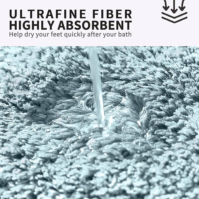 FIFU Bathroom Runner Rug 24" W x 48" L, Bath Mats for Bathroom, Bedroom & Kitchen, Non-Slip Rubber Latex Backing, Comfort & Soft Shower Bathmat & Carpet for Sink, Home & Hallways, Teal