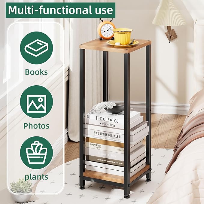 Simple Trending Plant Stand Indoor Corner Tall 2 Tier Metal Modern Flower Plant Shelf Holder, Heavy Duty Wood Storage Stand 2 Tier Black