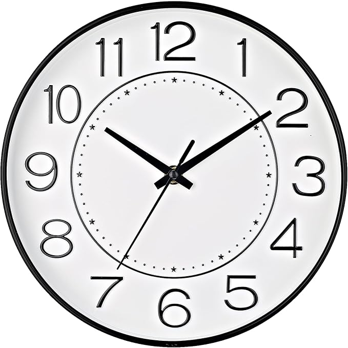 HZDHCLH Modern Wall Clocks Battery Operated,10 inch White Clock for Wall,Silent Small Wall Clock for Living Room Bedroom Kitchen Office Nursery Decor