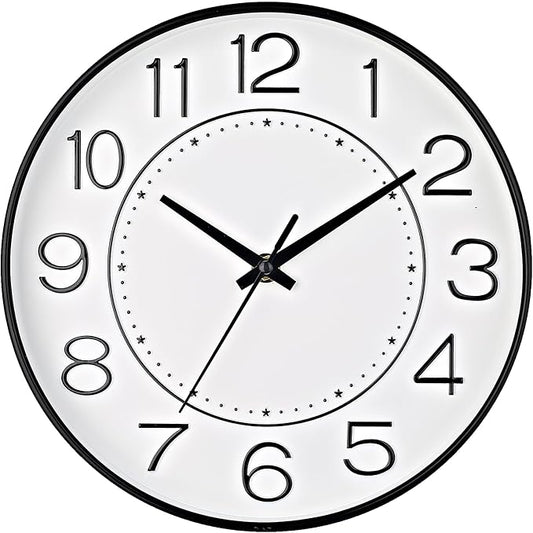 HZDHCLH Modern Wall Clocks Battery Operated,10 inch White Clock for Wall,Silent Small Wall Clock for Living Room Bedroom Kitchen Office Nursery Decor