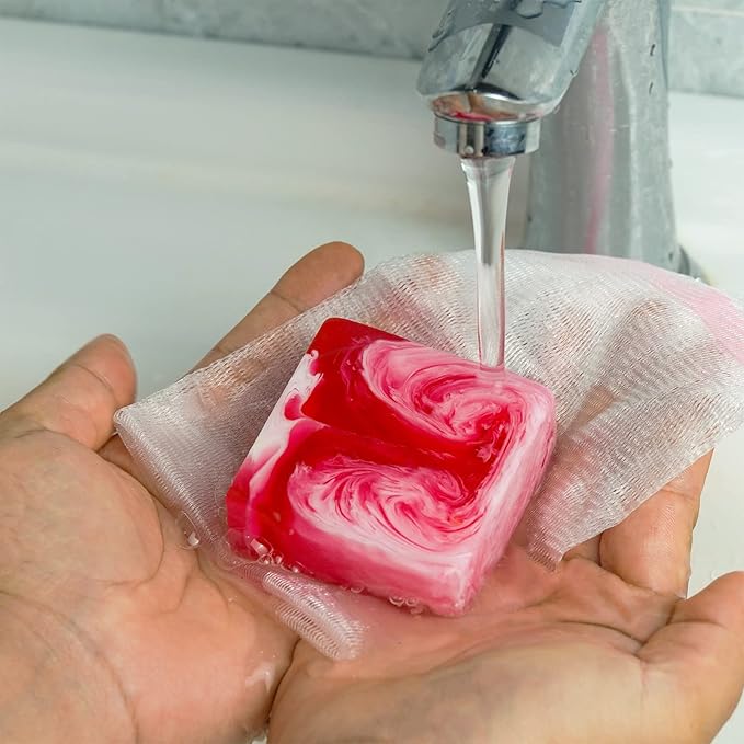 2 PCS Yoni Soap Bars for Women, 100% Handmade Natural Yoni Bar PH Balanced & V Cleansing Bar Soap for Women, All Natural Soap Bar with Bubble Foam Net, Yoni Wash Away Odor 3.53oz/100g (pink)