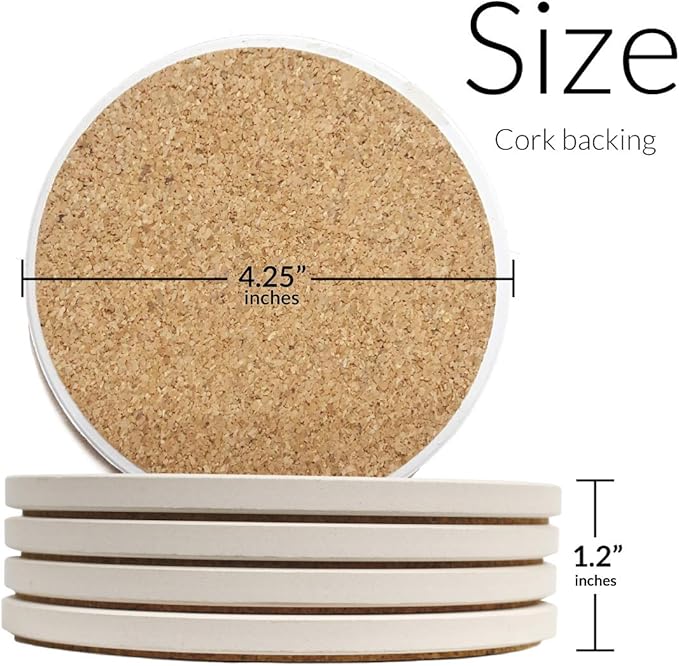 Pressed Flowers Drink Coasters, Absorbent Self Drying Absorbent Coasters for Hot or Cold Drinks Neutral Décor