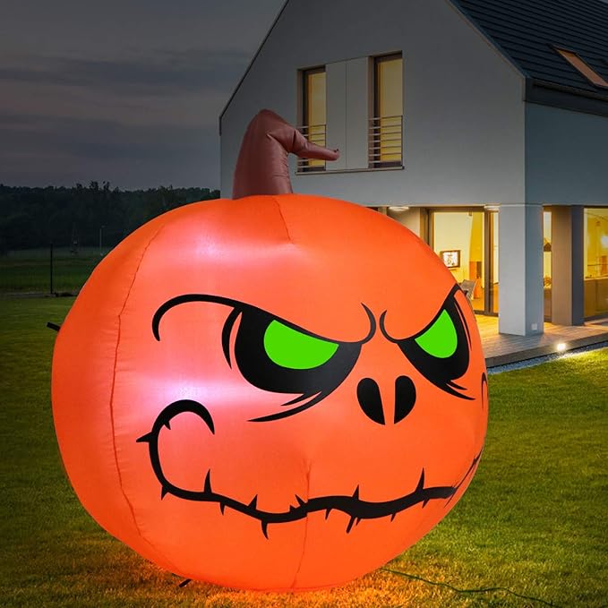 Sizonjoy 4 Ft Halloween Blow up Inflatable Pumpkin Decoration-Lighted Halloween Inflatables for Home Yard Garden Indoor and Outdoor Halloween Decoration Outdoor