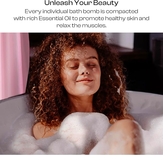 Bath Bombs for Women, 6 Fizzies Luxury Large Size with Real Flowers and Natural Organic Essential Oil, Self Care Gifts for Women, Mon, Daughter, Girlfriend, Kids,Pack of 6 (Rose)