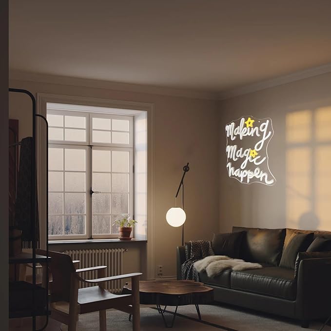 Making Magic Happen Neon Signs for Wall Decor, Inspiring Quotes Encouraging Sayings Wall Art, Bright Dimmable Led Light Sign for Game Room Bedroom Birthday Party Gifts Man Cave Living Room Kids