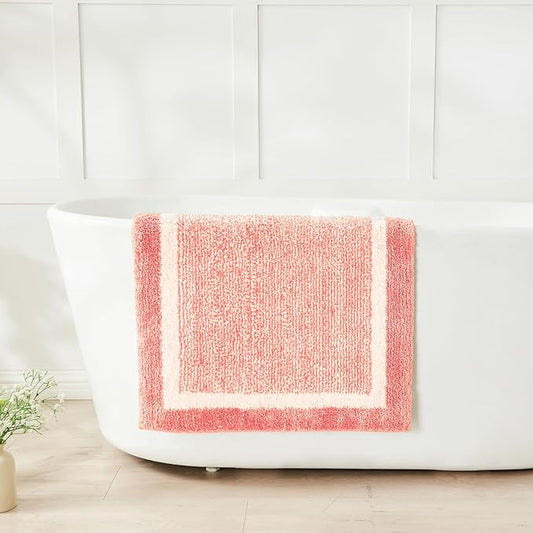 CozeCube Bath mats for Bathroom Non Slip, Fluffy Shaggy Bath Rugs Washable, Extra Soft and Absorbent Microfiber Bath Rugs for Shower, Pink Bathroom Rugs, 24" x 36"
