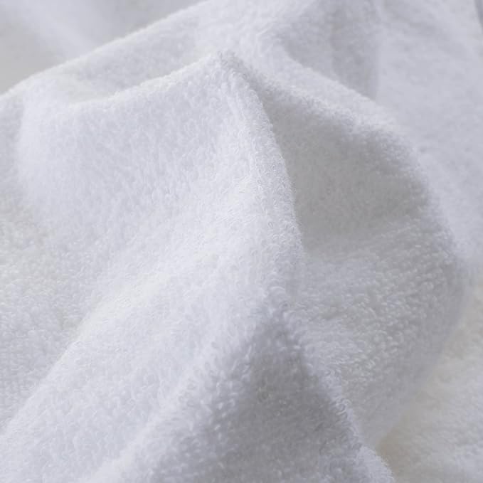 HOMELOVER 6 Piece Towel Set - 100% Organic Cotton, 2 Bath Towels, 2 Hand Towels, 2 Washcloths - 500 GSM, Hotel & Spa Quality, Soft, Quick Dry, Highly Absorbent Bathroom Essentials (Snow White)