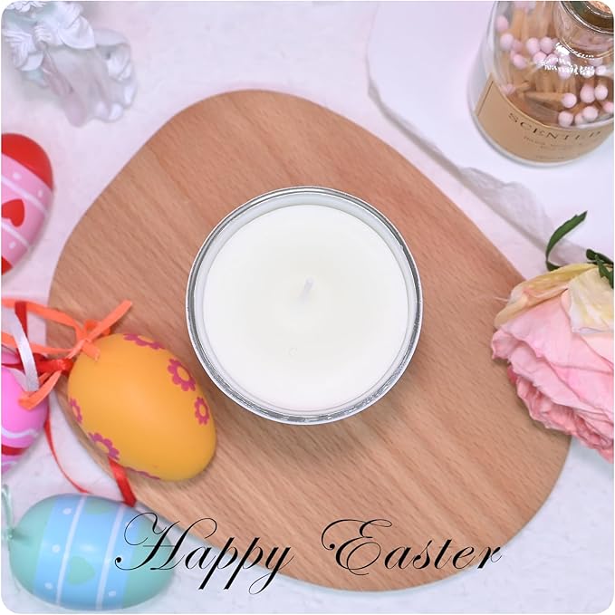 Easter Scented Candle, Spring Floral Collection Soy Aromatherapy Candles, Long Lasting Fresh Scent for Home Decor and Holiday Gifts (7oz, Jasmine)