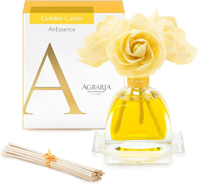 AGRARIA AirEssence Flower and Reed Diffuser Set, Hand Crafted Sola Flower Botanical Home Fragrance Diffuser, Scented Oil Reed Diffuser, Flower and Reed Diffuser Gift Set for All Occasions