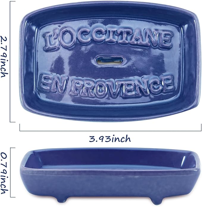 Ceramic Soap Dish, Soap Dish for Shower, Vintage Colorful Soap Holder, Soap Holder with Drain Soap Tray for Bathroom, Shower, and Vanity,Keep Soap Bars Dry