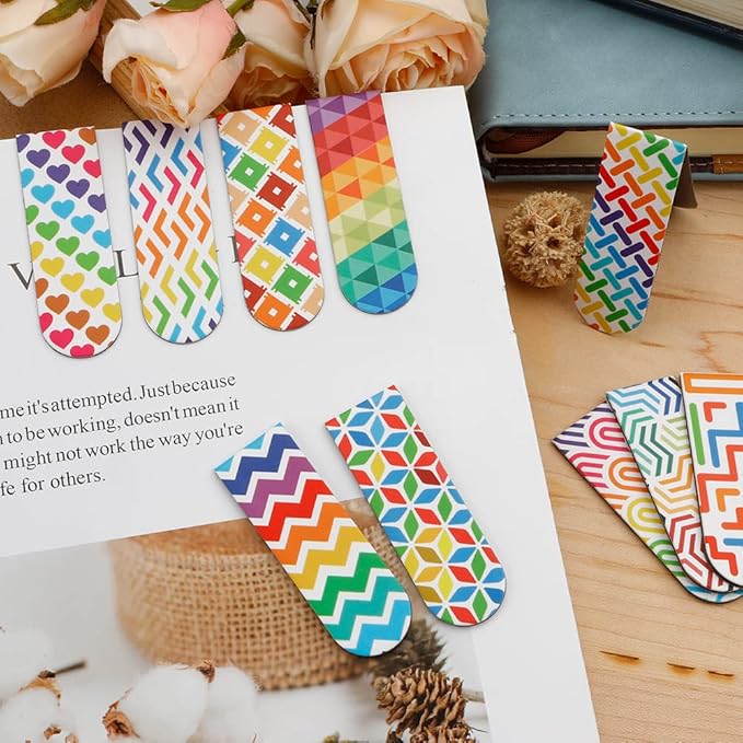 Magnetic Bookmarks - 15PCS Colorful Irregular Cute Magnet Bookmark Clips for Women, Men & Kids (Style-2)
