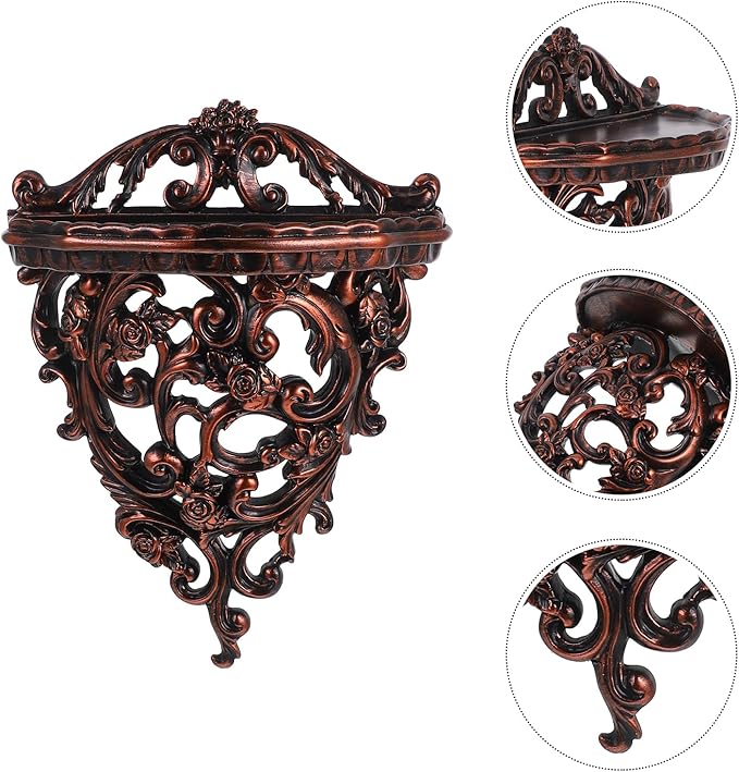 Cabilock Rustic Wood Floating Shelves Farmhouse Style Hanging Corner Shelf Decorations Antique Wall Display Ledges Brackets for Office Bedroom Living Room Hallway